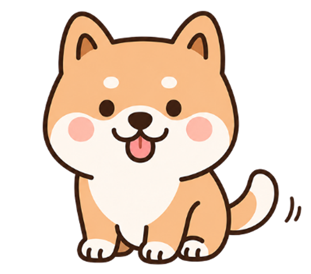 둥근 강아지 캐릭터 진돌이